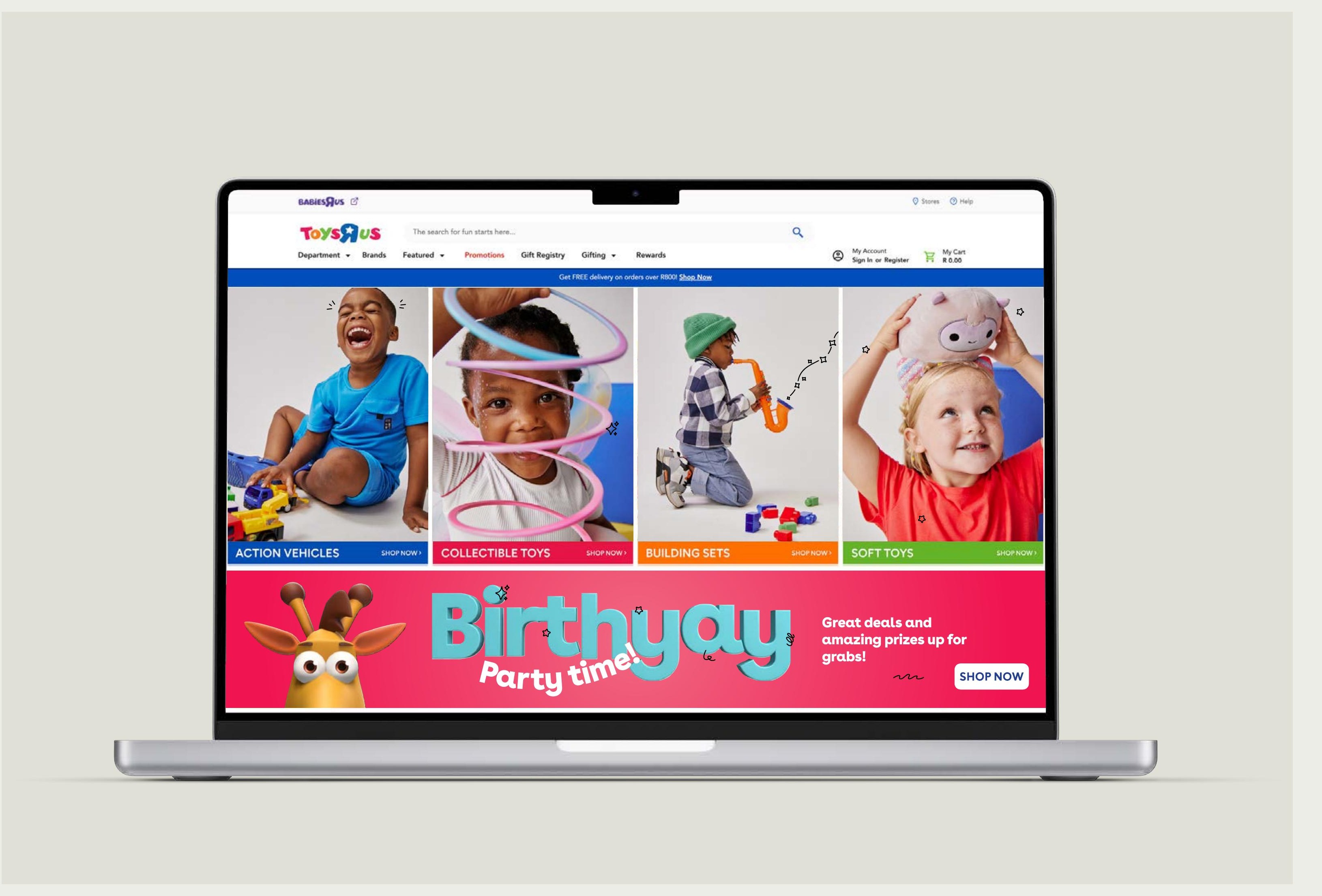 Brand imagery in application on the website
